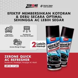 Zerone Japan Quick AC Refresher 400ml - Isi 2 Pcs / Pembersih Kisi-Kisi AC & Evaporator Mobil Aroma Lemon Fresh