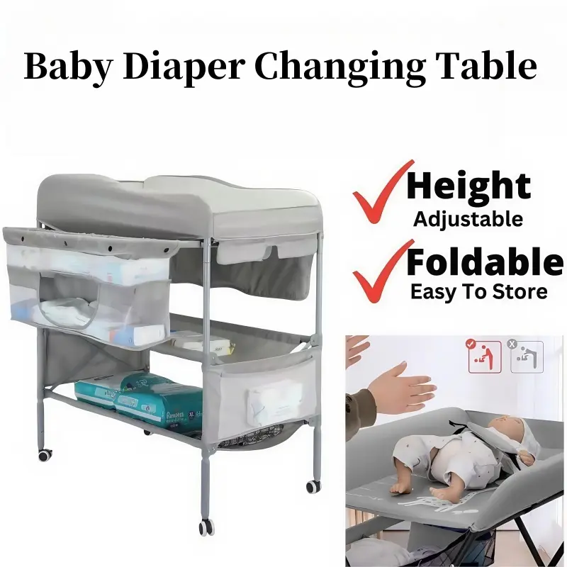 XiaoZhou-Diaper Changing Table Multi Functional Baby Changing Table Mobile Diaper Changing Station Bathtub Touch Stand