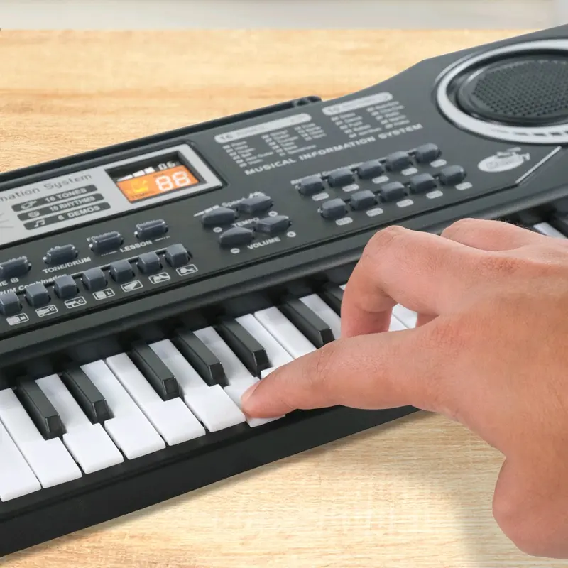 Keyboard Mini Toddi Organ Piano Digital Electronic 61 Tuts - MQ-61061 dengan Mikrofon dan Kabel Daya USB - Plastik 3