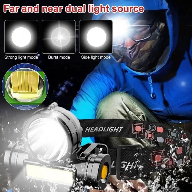 Product Introduction of Đèn Pha Ngoài Trời Mạnh Mẽ, Đèn Pin Sạc COB, Đèn LED Câu Cá, Ánh Sáng Mạnh, Đèn Pin Đội Đầu 23