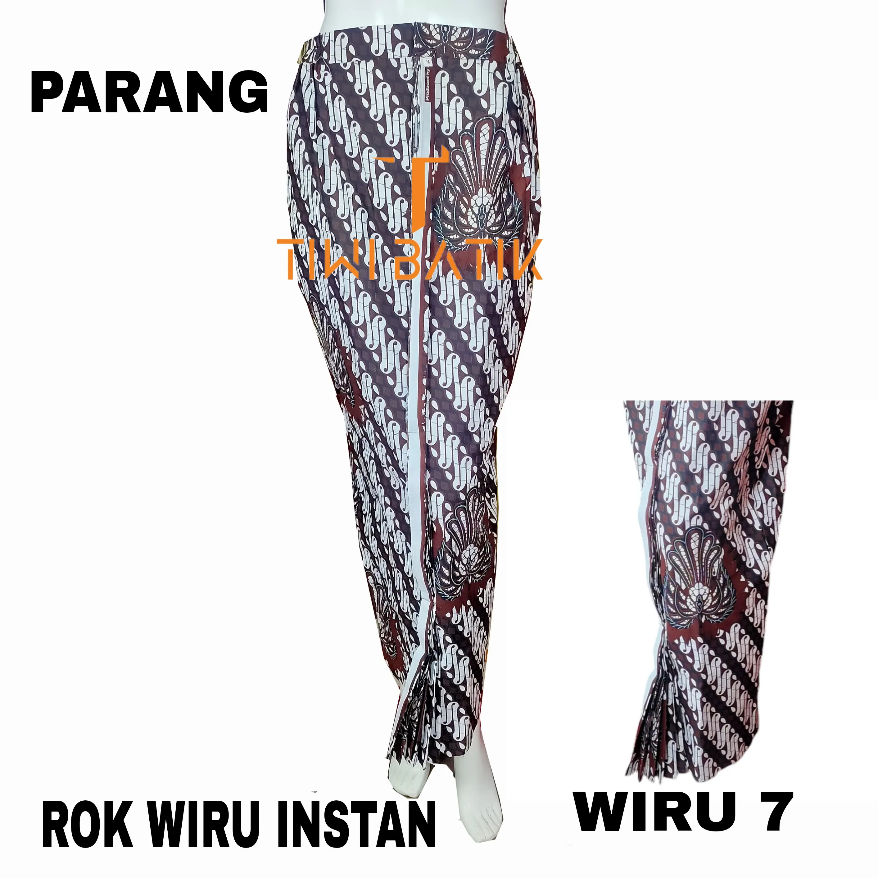 Rok Wiru Instan Wanita Premium Wiru 7 Adat Jogja rok sobek samping Panjang
