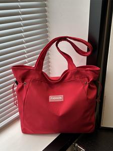 25 bolsas de lona para otoño e invierno de mujer, de gran capacidad, casual, deportiva, bolsa de hombro para el trabajo, con patrón de letras a la moda, para todas las estaciones