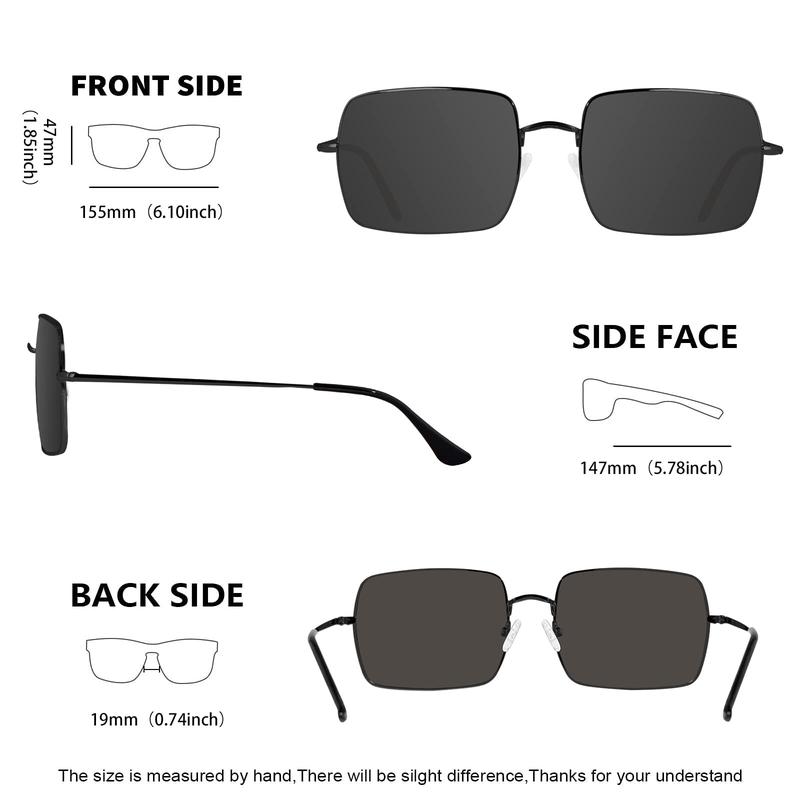 Product Introduction of MAXJULI XXL Size Extra Large Rectangular Polarized Sunglasses for Men Metal Ultralight UV400 Protection Glasses 8812 9