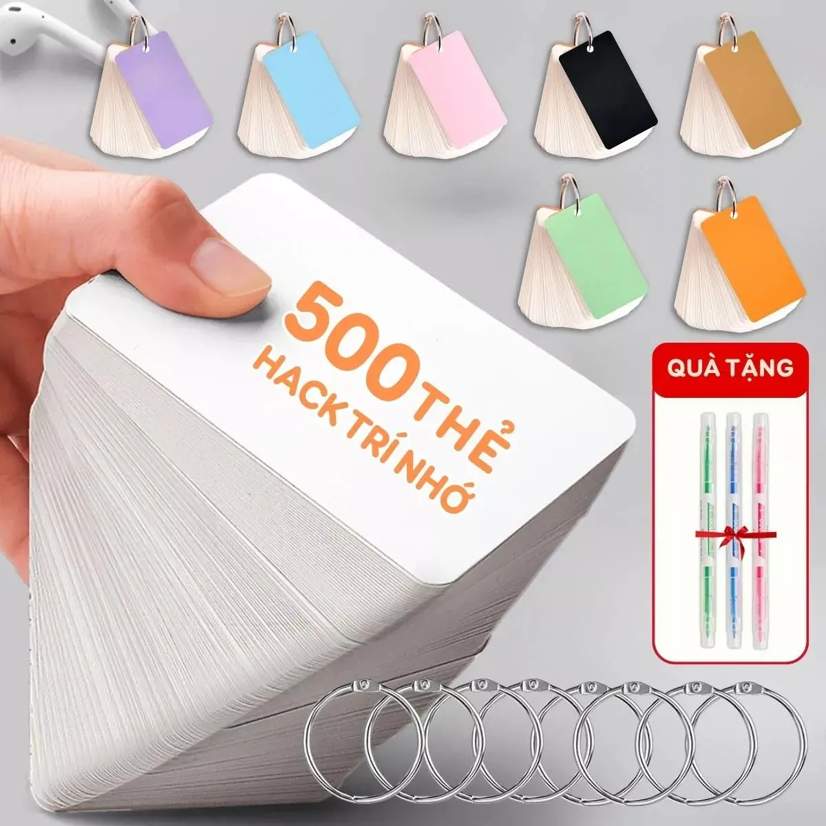 Thẻ học từ vựng flashcard 100 thẻ loại dày đẹp hỗ trợ học tiếng Anh, tiếng Trung, Nhật, Hàn HappyBirds
