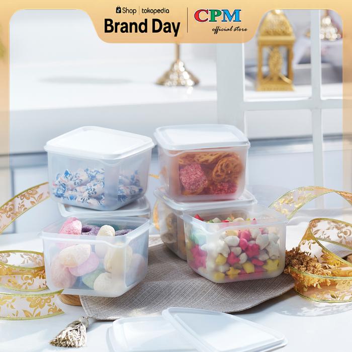 Gambar CPM TAKERU SQUAER  SET OF 6 TOPLES PLASTIK (TOPLES KOTAK 1 UKURAN ) - PUTIH dari CPM Shop_NEW Kota Tangerang Tokopedia