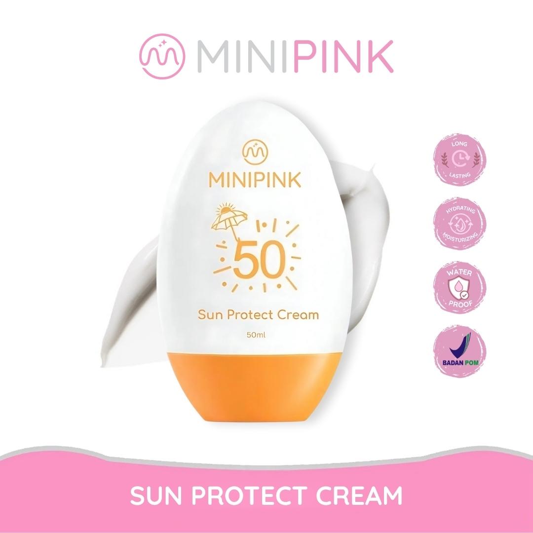 MINIPINK Sunscreen SPF 50 PA+++ 55gr Sun Protect Cream Mencerahkan Tanpa Whitecast - MP063