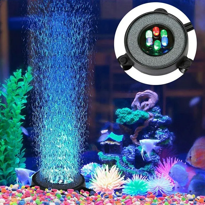 Lampu LED Akuarium Gelembung RGB Submersible Tank Light Bubble - KD-12