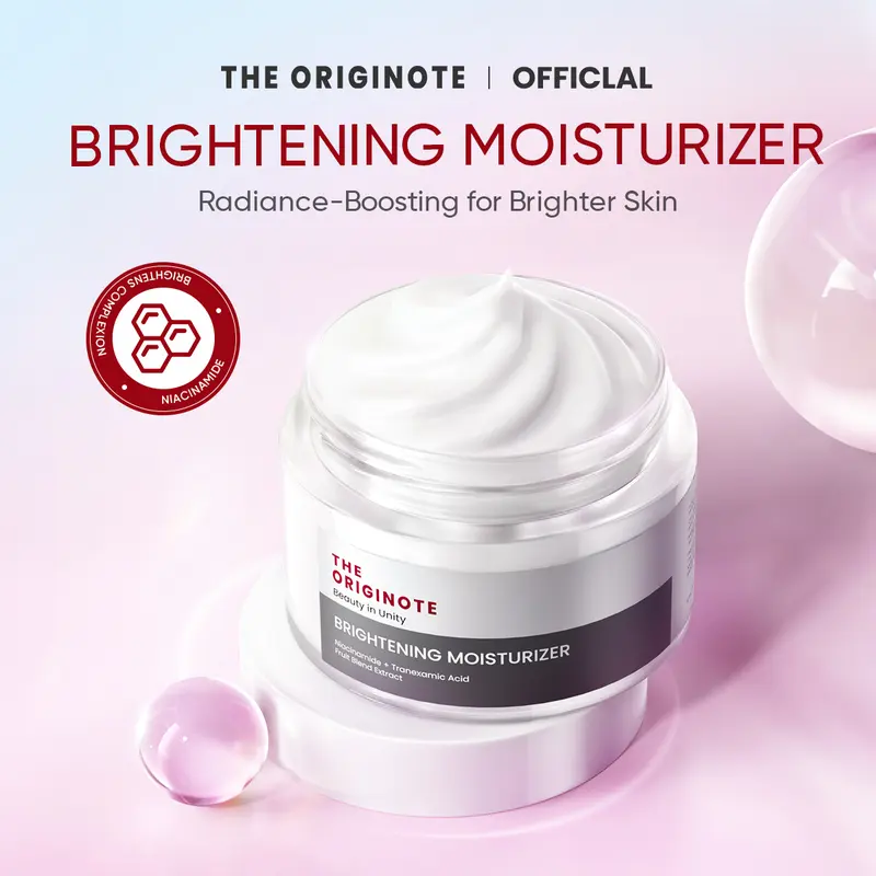 The Originote Brightening Moisturizer - Pelembab dan Mencerahkan Wajah Mengencangkan Muka Pencerah Vitamin Glowing  niacinamide acid skincare dull skin acne jerawat barrier Memutihkan Menerangi kulit kusam smooth Facial day night cream skincare routine 0