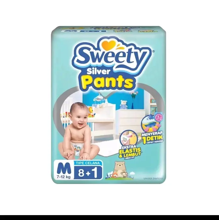 SWEETY SILVER PANTS S9+1, M8+1, L7+1, XL6+1, XXL6+1 Popok Bayi 2