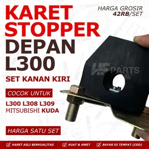 SET KANAN KIRI KARET STOPPER STOPER BANTALAN SASIS DEPAN MITSUBISHI L300 BAHAN BAN PREMIUM
