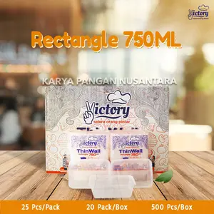 THINWALL VICTORY RECTANGLE 750 ML KOTAK MAKAN PLASTIK THIN WALL PER PCS