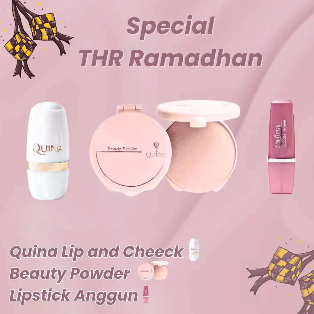 Bundling Special Ramadan Quina Beauty Powder Lipstik Anggun Lip and Cheek