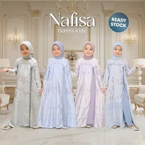 Nafisa Gamis Anak Payet Premium Umur 1-13Tahun Couple Sarimbit Keluarga Muslim Bahan Lionel Richi