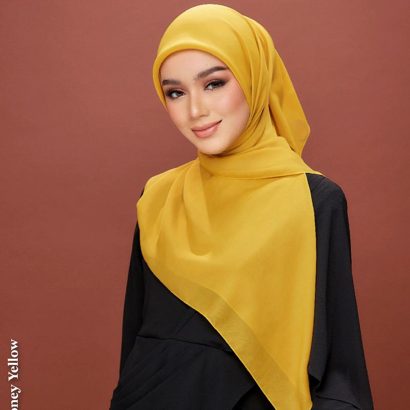 SALE Kekaboo Plain Chiffon Square Hijab Tudung 2