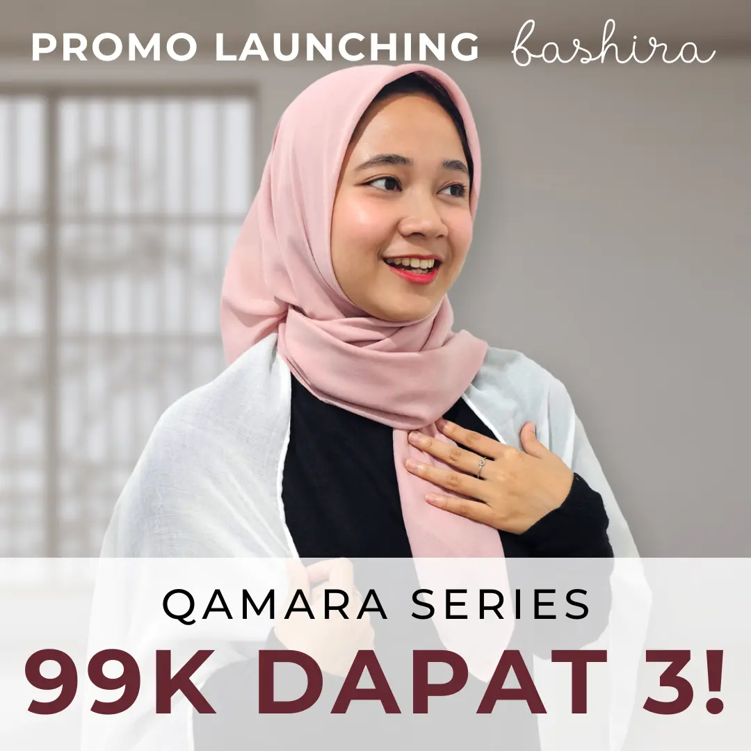 [BUNDLE 3pcs 99RB] Bashira Hijab - Qamara Series (Hijab Polos Segi Empat - Paris Premium)