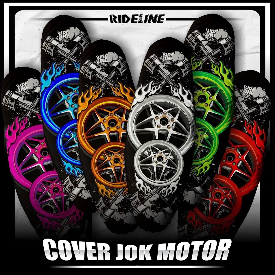 Rideline star wheels seat cover - sarung jok motor full print velg bintang