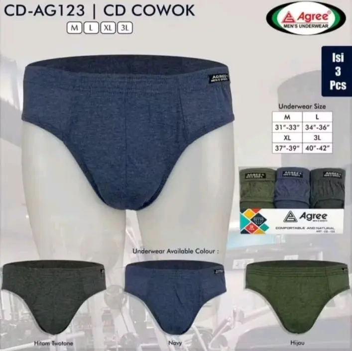 TERACOTTA19 - [3 PCS] Celana dalam pria AGREE CD-123 Size M-XXL