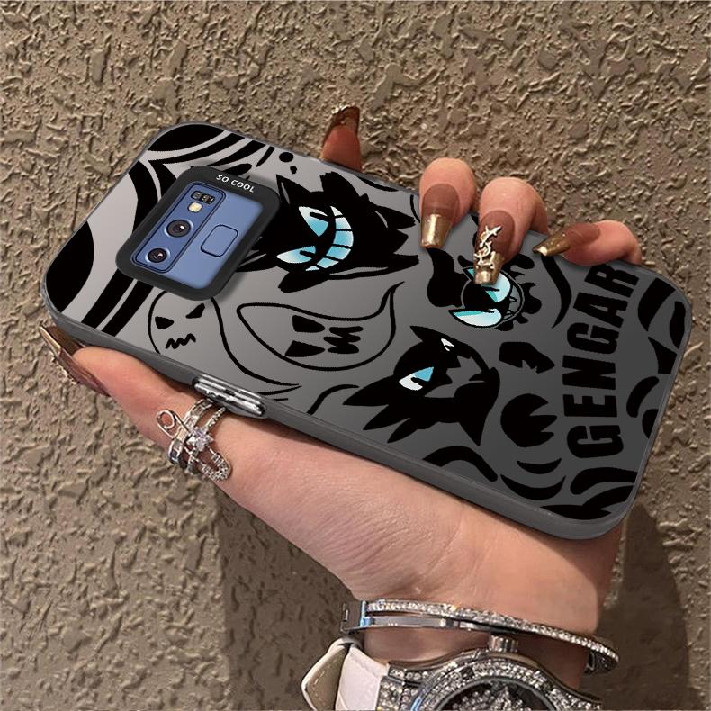 Casing hp  GalaxyNOTE9 Shell perak berwarna case Pok é mon gengar Hantu Hitam Corak kartun penjualan panas Kasus telepon pria