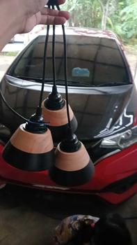 Product Review of lampu gantung minimslis ufo lampu gantung easthetik Bohlam Kayu Minimalis from A**y 1