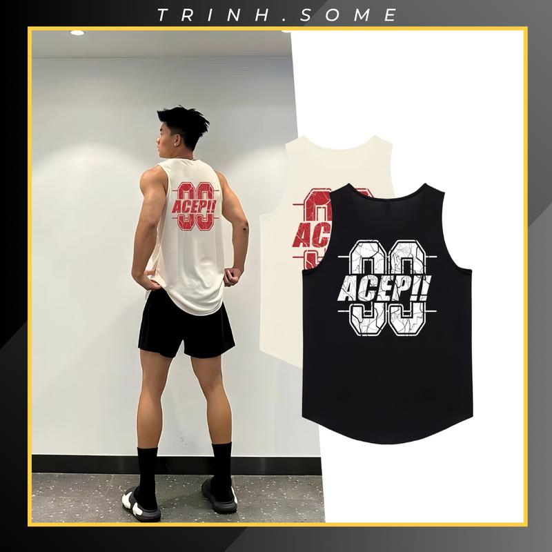 Áo Ba Lỗ Thể Thao Sport Nam Tanktop In Số Sau Lưng Và Bên Ngực, Cổ Tròn Sát Nách Mạnh Mẽ, Vải Thun Thoáng Mát, Co Giãn Nhẹ, Form Dáng Thể Thao Rộng Rãi. Mã: BL
