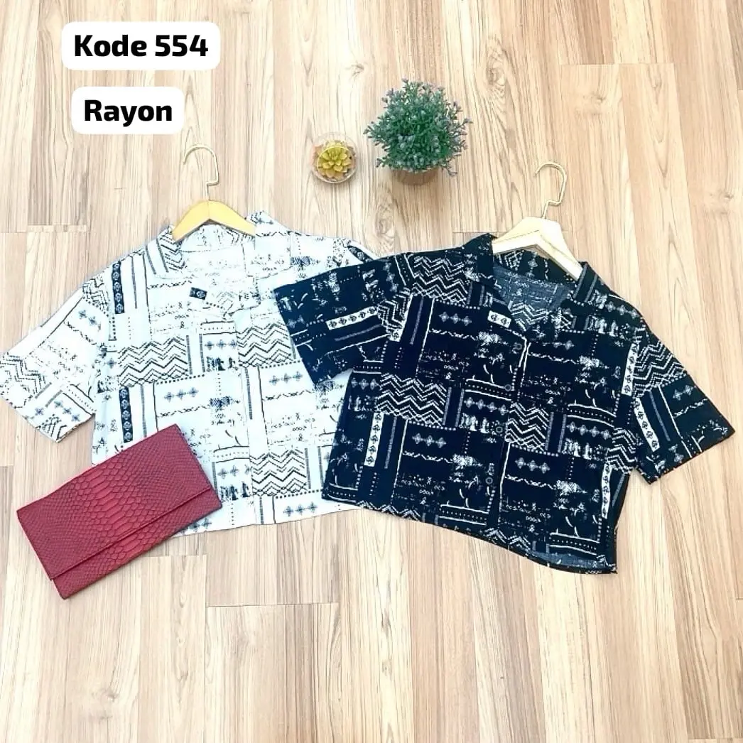 Kemeja rayon crop bahan adem