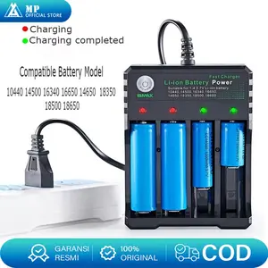 Pengisi Daya Cepat Mahonipoint Pengisi Daya Li-on 4 Slot USB Pengisi Daya Baterai Cerdas 18650 Li-ion Baterai AA / AAA 4 Slot Baterai Pengisi Daya Li-on 4/10 Slot Pengisi Daya Baterai Batrai