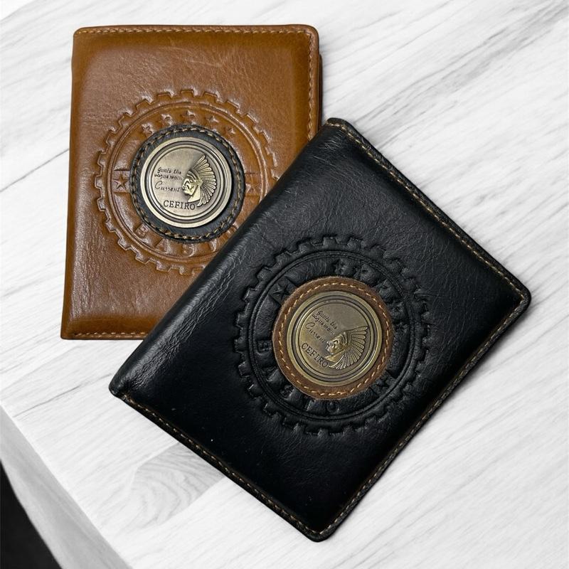 Ví đứng nam da sáp cao cấp kiểu dáng đứng nhiều ngăn và khoang lưu trữ tiện lợi cho thẻ ngân hàng và giấy tờ quan trọng - Wallet