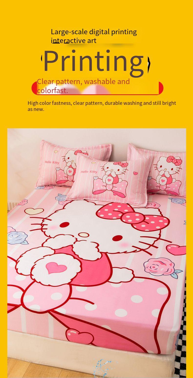 Product Introduction of Spot！ cartoon KT sheets / mattress cover Cadar Fitted Sheet Cute Cartoon bed sheet Suitable for single queen king size 42