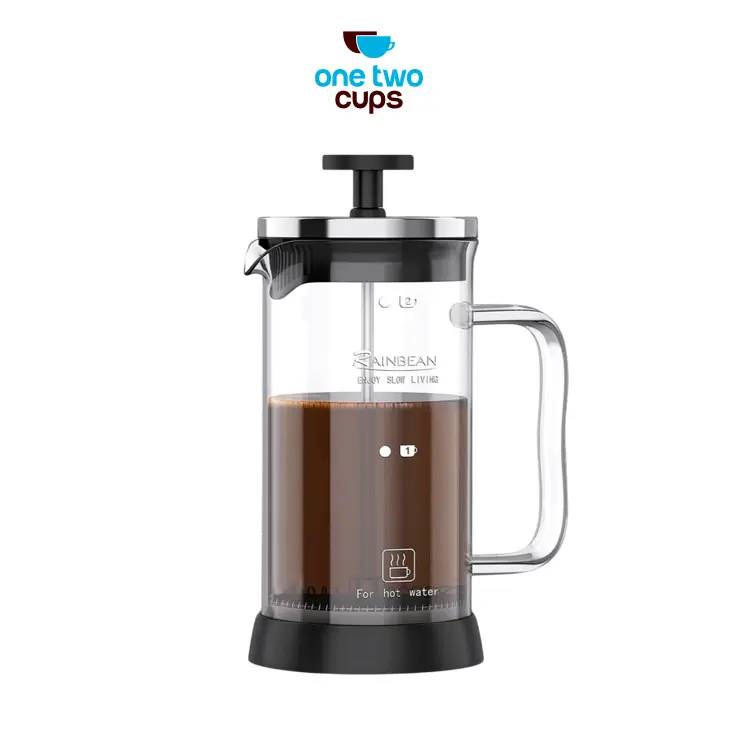 One Two Cups French Press Coffee Maker Pot Plunger Borosilicate 350ml - CP15