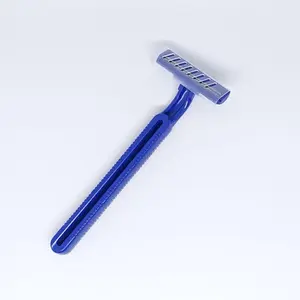 [2PC] Alat Cukur Kumis Pria dan Jenggot Biru 2 Mata Pisau / Silet Cukuran Rambut / Alat Kerik Potong Bulu Kemaluan Ketiak Kumis