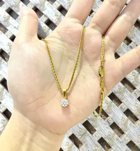 Kalung Permata Rantai ITALY SANTA BULAT - Kait Lobster Embos 750