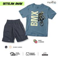 Gambar MAXIMO.CO Setelan Kaos Anak BMX warna Denim dan Celana Parasut Pendek Usia 3-12 Tahun - Kaos + Parasut Pendek Hitam, Setelan M dari Maximo Clothing Store Kab. Bandung 1 Tokopedia