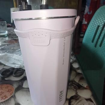 Product Review of TYESO Wonderful 600ml Mug Stainless Steel Water Bottle with Retractable Straw and Textured Surface for Easy Grip Portable Vacuum Insulated Tumbler Cup Bottled Drinkware Flasks from C**n 3