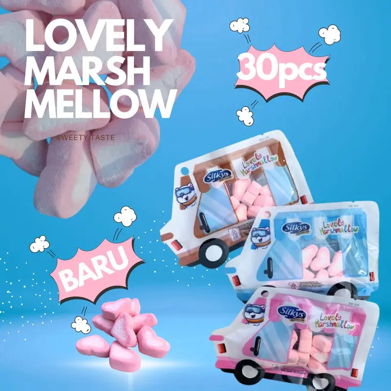 PAKET MARSHMALLOW KARAKTER BONEKA 30 PCS JAJANAN Marshmallow Karakter Lucu Bentuk SEMANGKA BEBEK LOVE MURAH MERIAH MAKANAN MANIS SEHAT HALAL BPOM JAJANAN SD JAJANAN GROSIRAN ISI 12GRAM 1