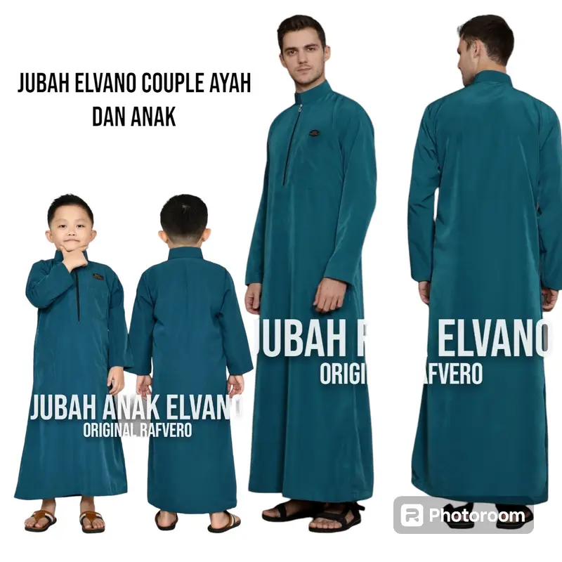 Baju jubah gamis elvano couple ayah dan anak - jubah gamis pria baju koko gamis anak laki-laki 4.5.6.7.8.9..10.11.12 tahun jubah polos sanghai Muslim Dewasa 7