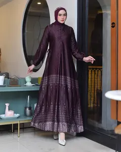 Gamis SALWA Bahan Silk Premium Motif Simple Elegan Busui Friendly | Ready Size M-6L |