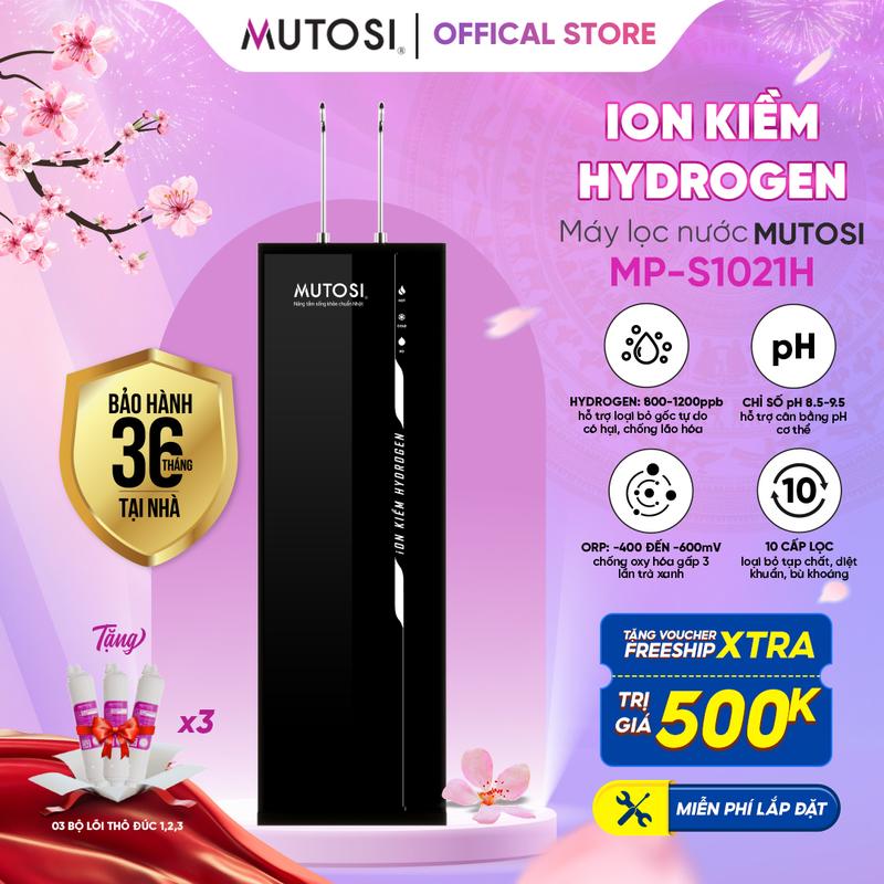 Mutosi Máy Lọc Nước Ion Kiềm Hydrogen MP-S1021H 10 Cấp Lọc 2 Vòi 4 Chế Độ Nước Tinh Khiết RO Nóng Lạnh Bảo Hành 36 Tháng
