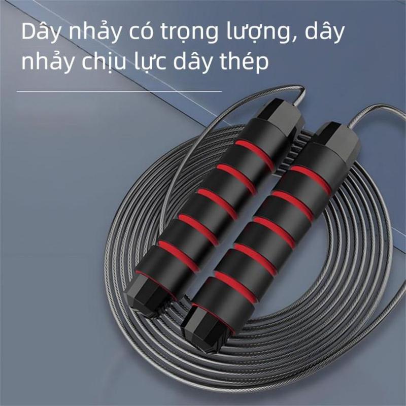 Dây Nhảy Có Tạ Lõi Sắt Dài 3m Tay Cầm Mút Mềm Chống Trượt, Dụng Cụ Tập Thể Lực…