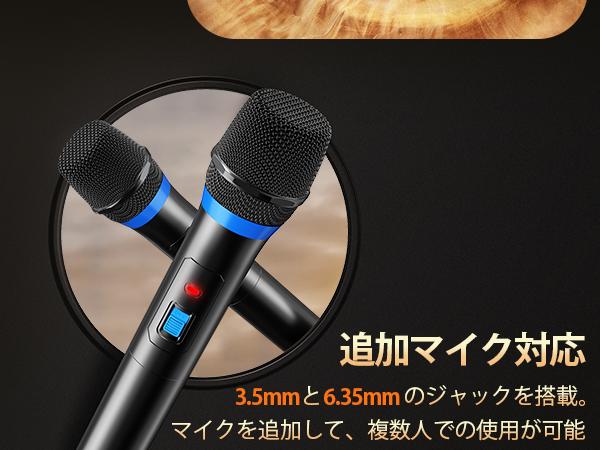 スピーカーセット カラオケ 家庭用 拡声器 カラオケマイク 2本
