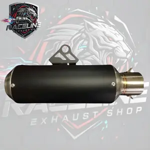 Knalpot GP1 POLOS Black Coating Panjang 20cm Inlet 50 Slincer Only