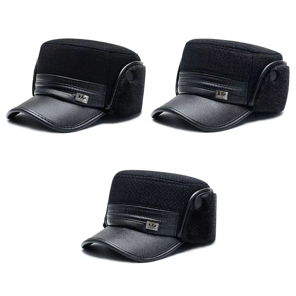Windproof Dad's Hats Thickened Ear Protection Hat Middle-aged And Elderly Hat Warm Berets Earmuffs Cap
