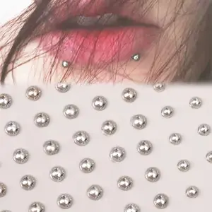 MIMIAAW Piercing Bibir Self Adhesive | Premium Rhinestones 3D Self Adhesive D5 Piercing Gem Manik Manik Tinggal Tempel Berlian