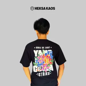 HEKSA KAOS Kaos Oblong Desain Kata Kata Dunia Ini Jahat Viral Tiktok Bahan Cotton Combed 24s Premium Sablon Direct Transfer Film Unisex Size S-3XL Hitam Polos Distro Digital Pria Wanita Nyaman Keren T-Shirt Variasi Custom Printing