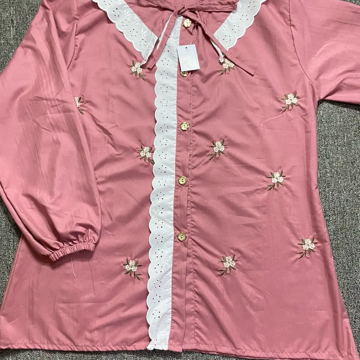 Blouse Luna bordir peach fushia