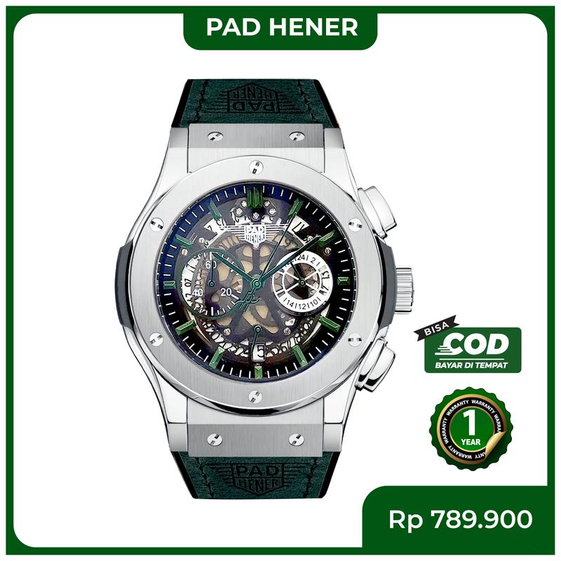 PAD HENER LEXICON Jam Tangan Unisex Analog Original Water Resistant Tali Kulit Keren Luxury Chronograph Quartz Calendar Jam Tangan Cowok Sport COD + Kotak Eksklusif 5