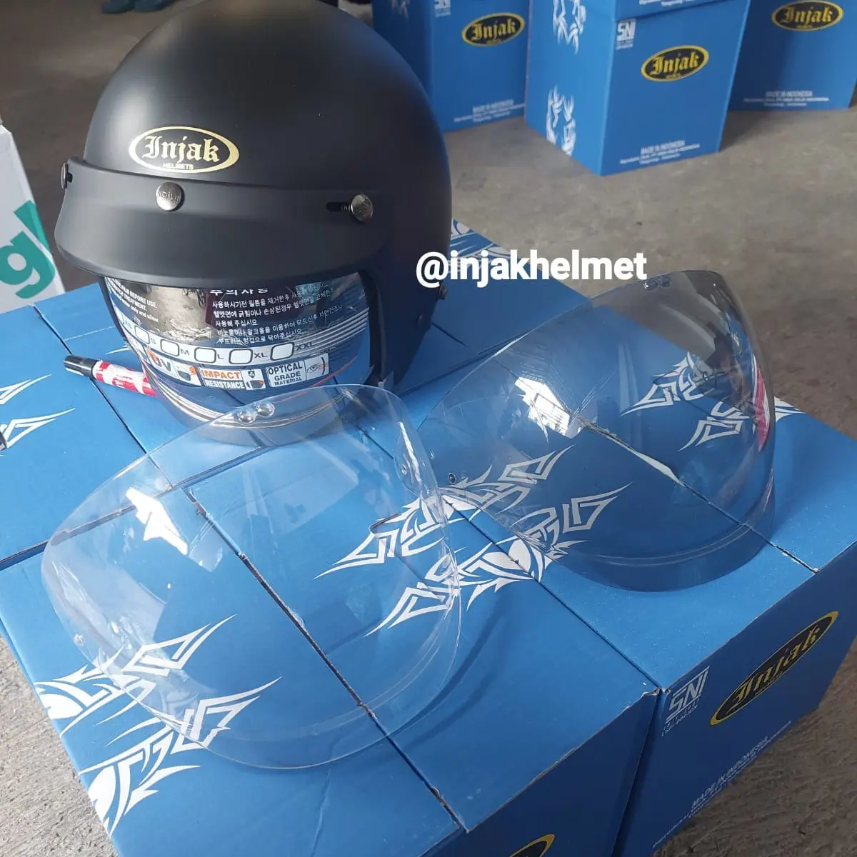 Protective Gear INJAK HELMET KACA HELM INJAK 06 RETRO VISOR INNER HELM INJAK 06 RETRO Modular Multicoloured