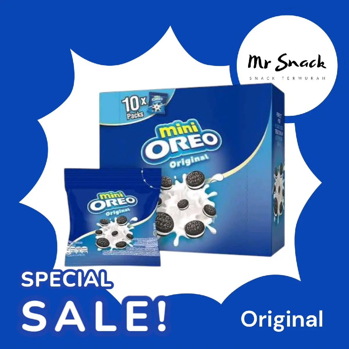 Snack OREO MINI ORIGINAL 1 pack isi 10pcs Cookies