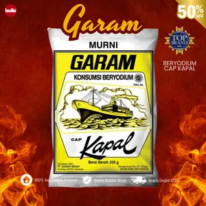 Garam Dapur Beryodium Cap Kapal 250 gram Original