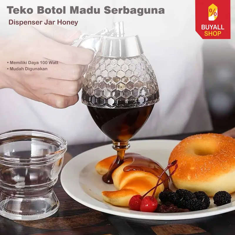 Dispenser Jar Teko Botol Madu Sirup Serbaguna Tempat Madu Anti Semut 0