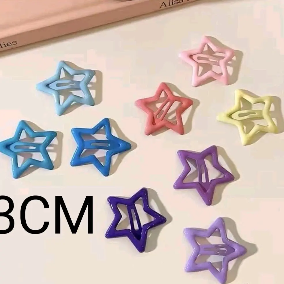 4PCS JEPIT RAMBUT BENTUK BINTANG PENTAGRAM WARNA PERMEN UNTUK ANAK PEREMPUAN